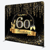 Aperturee - Aperturee Gold Champagne Glitter Fabric Backdrop Cover for Birthday